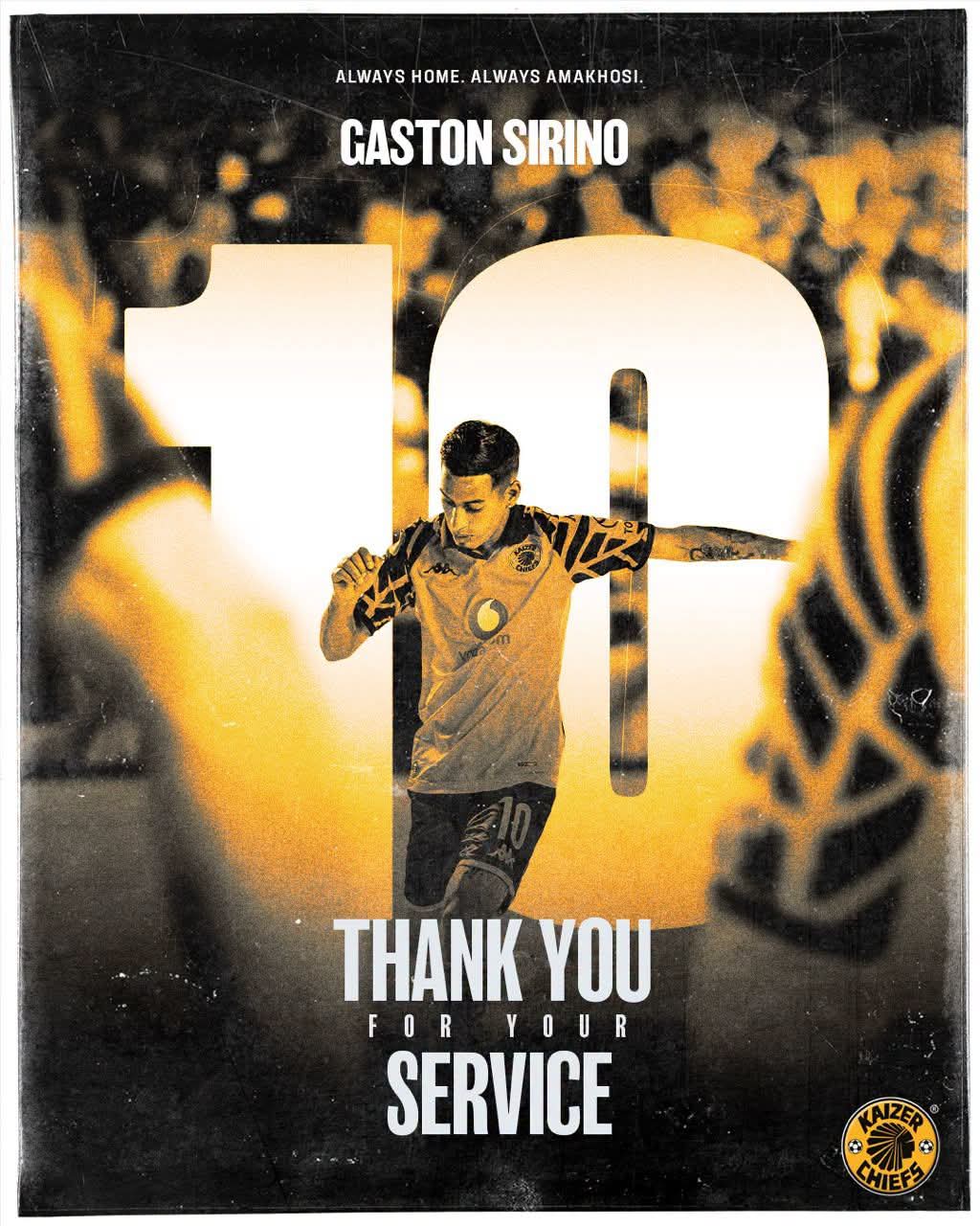 Kaizer Chiefs Bid Farewell to Gaston Sirino After Two Seasons