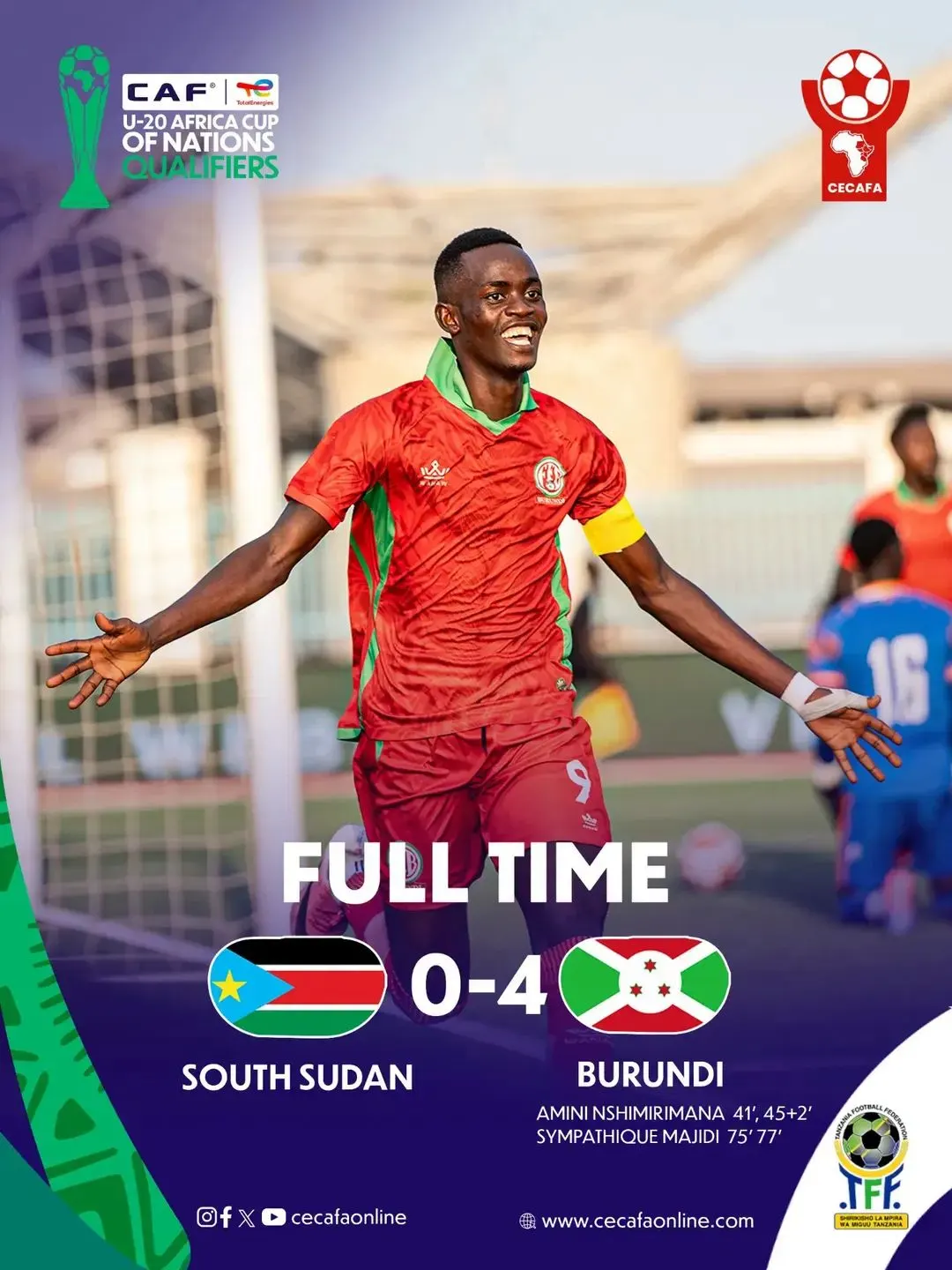 Burundi Defeat South Sudan to Open Group C U20 AFCON Qualifiers