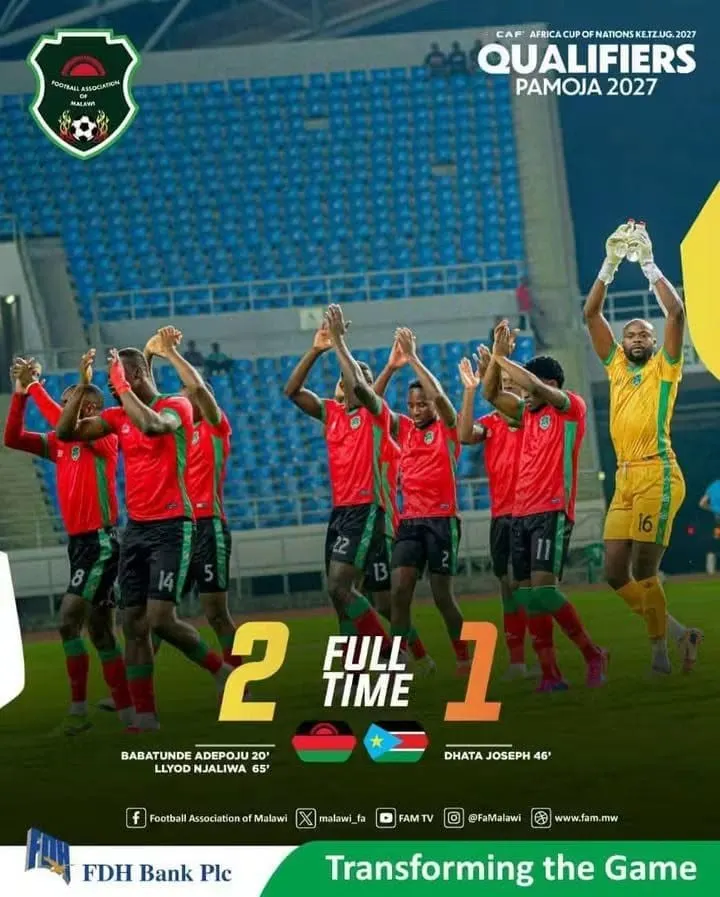 SOUTH SUDAN OPEN AFCON 2027 QUALIFIERS WITH DEFEAT TO MALAWI